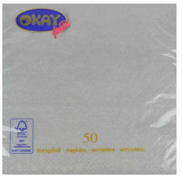 Servetele Okay Argento Culoare Argintiu Dimensiune 33x33 cm 2 Straturi 50 Foi/Pachet - HRH02090198 