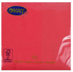 Servetele Okay Baccara Culoare Rosu Dimensiune 33x33 cm 2 Straturi 50 Foi/Pachet - HRH02089191 
