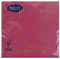 Servetele Okay Culoare Bordo Dimensiune 33x33 cm 2 Straturi 50 Foi/Pachet - HRH02091191 