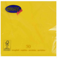 Servetele Okay Giallo Limone Culoare Galben Lamaie Dimensiune 33x33 cm 2 Straturi 50 Foi/Pachet - HRH02090193 