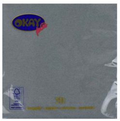Servetele Okay Giorgio Satin Culoare Gri Dimensiune 33x33 cm 2 Straturi 50 Foi/Pachet - HRH02090197 
