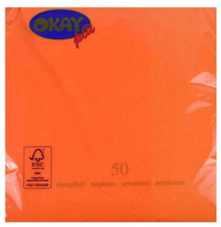 Servetele Okay Mandarin Culoare Portocaliu Dimensiune 33x33 cm 2 Straturi 50 Foi/Pachet - HRH02090194 