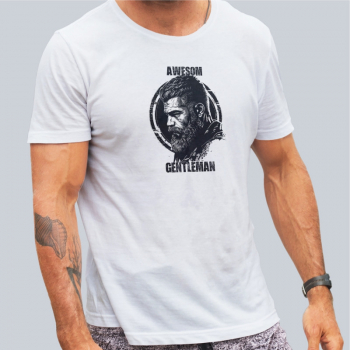 Tricou personalizat barbat AWESOME GENTLEMAN Alb Marime M 