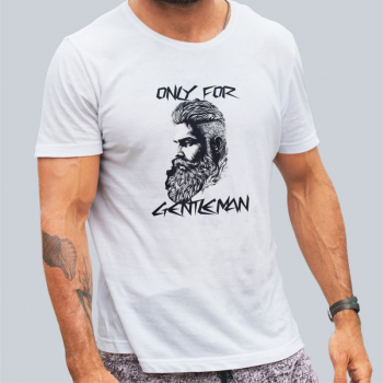 Tricou personalizat barbat BEARD GENTLEMAN Alb Marime XL 