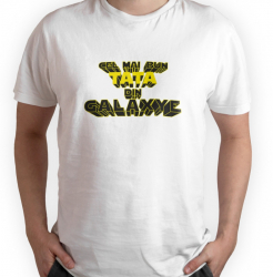 Tricou personalizat barbat Cel mai bun TATA din Galaxye Alb Bumbac Marime L 