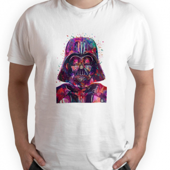 Tricou personalizat barbat DARTH VADER MOSAIC Alb Bumbac Marime XL 