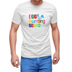 Tricou personalizat barbat EGG HUNTING SQUAD Alb Marime L 