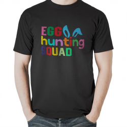 Tricou personalizat barbat EGG HUNTING SQUAD Negru Marime L 