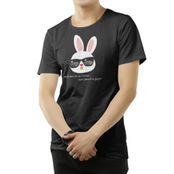 Tricou personalizat barbat IEPURAS PLECAT LA GAGICI Negru Marime L 
