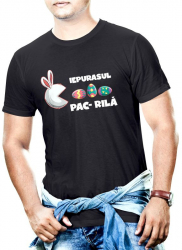 Tricou personalizat barbat IEPURASUL PAC RILA Negru Marime XL 