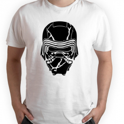 Tricou personalizat barbat KYLO REN HEAD Alb Bumbac Marime L 