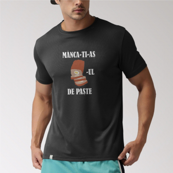 Tricou personalizat barbat MANCA-TI-AS DROBUL DE PASTE Negru Bumbac Marime L 