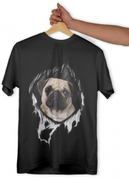 Tricou personalizat barbat PUG MOPS Negru Marime L 