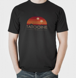 Tricou personalizat barbat STAR WARS TATOOINE EST 1977 Negru Bumbac Marime M 