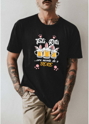 Tricou personalizat barbat TATA RILA ARE NEVOIE DE O BERE Negru Marime L 