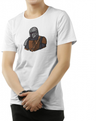 Tricou personalizat barbat THE MANDALORIAN Alb Bumbac Marime XL 