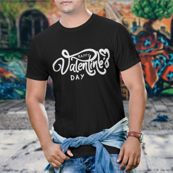 Tricou personalizat barbat Valentines day Negru Marime L 