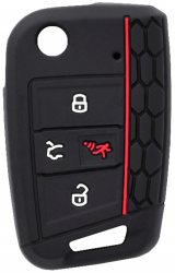 Husa cheie auto pentru VW Golf Polo Premium Silicon Negru KOF-BBL7257 