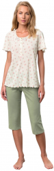 Pijama de dama Vamp 18075 XXL bumbac verde 