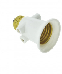 Dulie cu soclu E27 si 2 prize Euro C7 16A 250V Alb TCL-BBL7331 