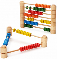 Numaratoare Montessori din lemn modulara si colorata 