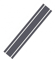 Sticker pentru capota auto dungi tuning universal Gri 124.5x22.2 cm 