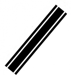 Sticker pentru capota auto dungi tuning universal Negru 124.5x22.2 cm 