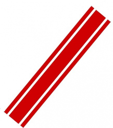 Sticker pentru capota auto dungi tuning universal Rosu 124.5x22.2 cm 