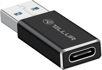 Adaptor Tellur USB-A tata la USB-C mama aluminiu