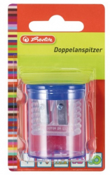 Ascutitoare dubla Herlitz cu recipient din plastic Albastru MAX-BBL7733 