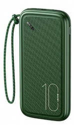 Baterie Externa USAMS Powerbank capacitate 10000 mAh 2 porturi USB 1 Micro USB si 1 Type-C Verde MON-BBL7489 