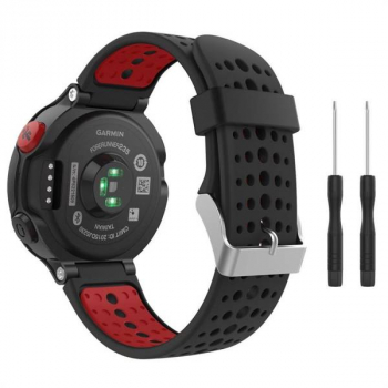 Curea din silicon compatibila cu Garmin Forerunner 220/230/235/630/737 Rosu cu Negru MON-BBL7494 