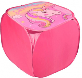 Cutie depozitare jucarii copii cu capac Unicorn 45 x 45 x 45 cm Textil Multicolor JMB-BBL7518 