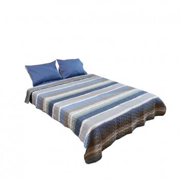 Cuvertura matlasata king size 200 and times 220 cm Microfibra 70 GSM cu umplutura din Poliester 200 GSM model Stripes 