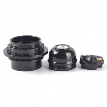 Dulie pentru bec soclu E27 din plastic cu fusta Negru AXT-BBL7613