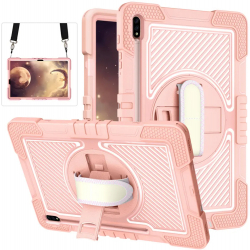 Husa de protectie pentru tableta Apple iPad 10 2022 10.9 cu bareta si stand curea atasabila Roz KOF-BBL7865 