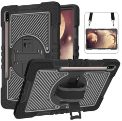 Husa de protectie pentru tableta Apple iPad 10 2022 10.9 cu bareta si stand curea atasabila Negru KOF-BBL7866 