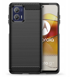 Husa pentru Motorola Moto G73 Bibilel Carbon Design Negru KOF-BBL7833 