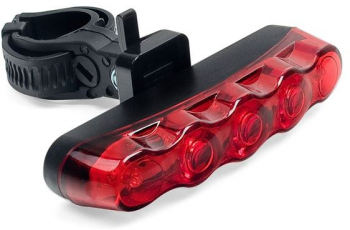 Semnalizator franare pentru bicicleta functia on/off 3 functii de lumini 5 LED-uri puternice Rosu- Negru JMB-BBL7817 