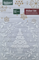 Set de stickere decorative cu Brad 12 piese Alb MAX-BBL7569 