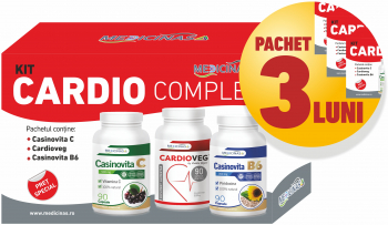 3 x Kit Cardio Complex - Sustine Functiile Cardiovasculare + Gratuit cartea and rdquo Ce mananci ca sa iti salvezi inima and rdquo 