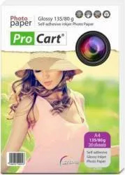 Hartie foto Procart glossy autoadeziva 20 coli A4 