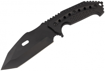 Cutit de vanatoare IdeallStore® Survival Avenue otel inoxidabil 23 cm negru 