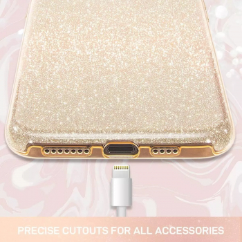 Husa Apple iPhone 12 Pro Max Sclipici Auriu Silicon 