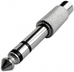 Adaptor din alama Jack 6.3 mm la RCA Silver 