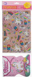 Album cu stickere si autocolante de modele si dimensiuni diferite personaj Unicorn Multicolor 