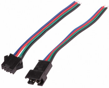 Cablu conector auto cu 4 fire 4 pini Mama - Tata 20 cm Multicolor 