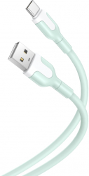 Cablu de date si incarcare USB la Type-C 1 m 2.1A Green 