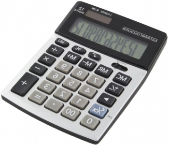 Calculator de birou cu ecran inclinat 12 digit Grey 
