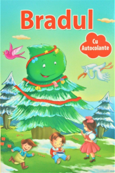 Carte pentru copii 2 in 1 cu poveste si stickere personaj Bradul 10 pagini A5 Multicolor 